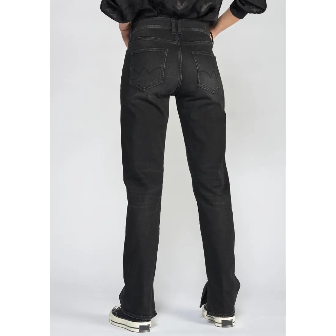 Jeans Lux 400/19 mom taille haute noir N°1 en coton