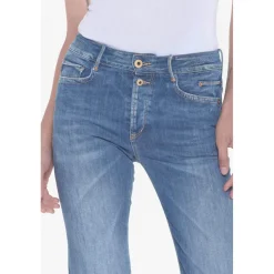 Jeans mom 400/18, 7/8ème bleu en coton Maia