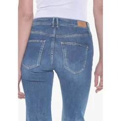 Jeans mom 400/18, 7/8ème bleu en coton Maia