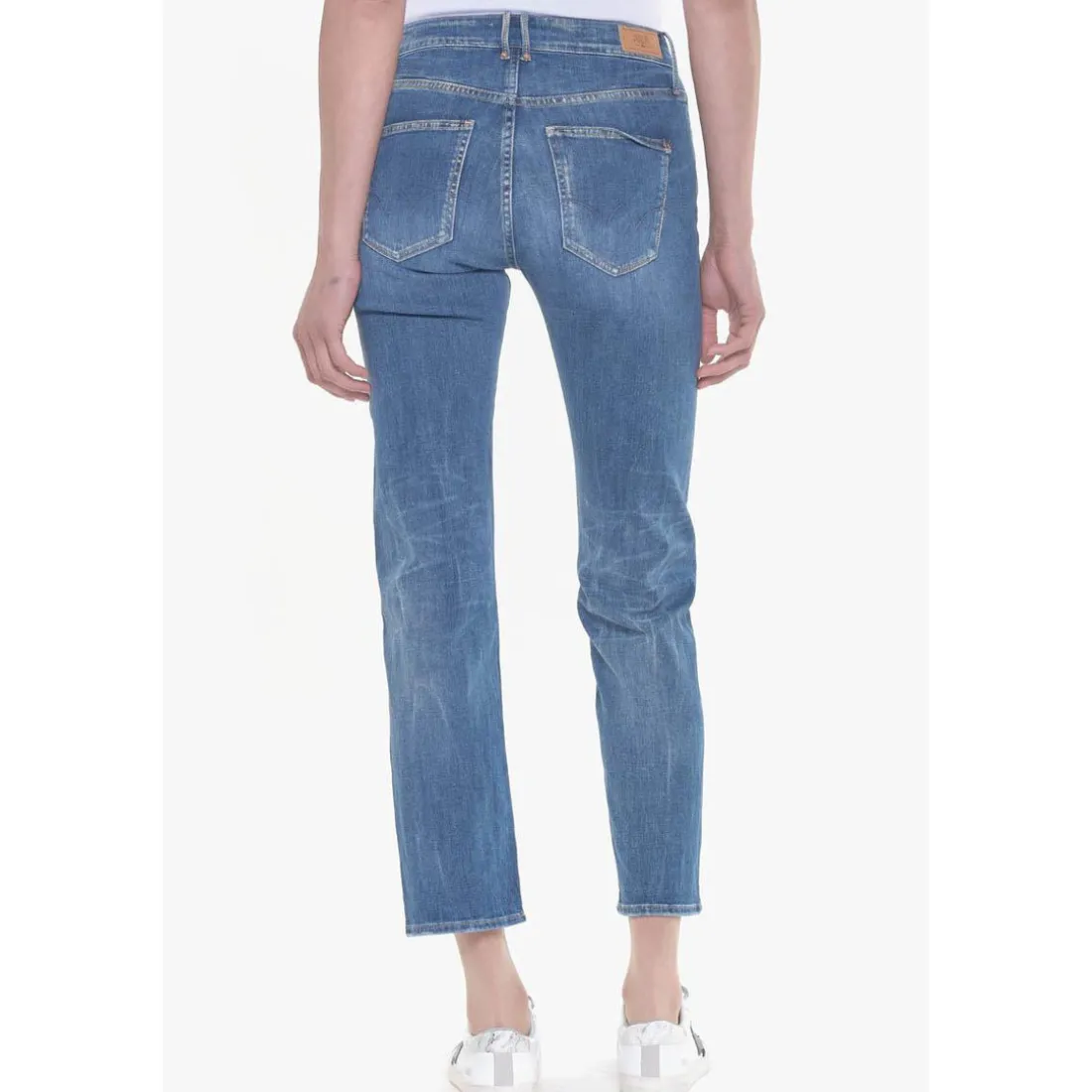 Jeans mom 400/18, 7/8ème bleu en coton Maia