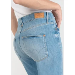 Jeans mom 400/18, 7/8ème bleu en coton Léa