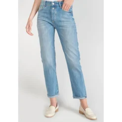 Jeans mom 400/18, 7/8ème bleu en coton Léa