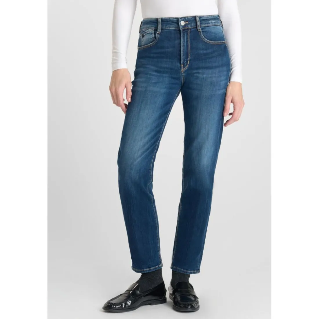 Jeans mom , 7/8ème bleu Isa