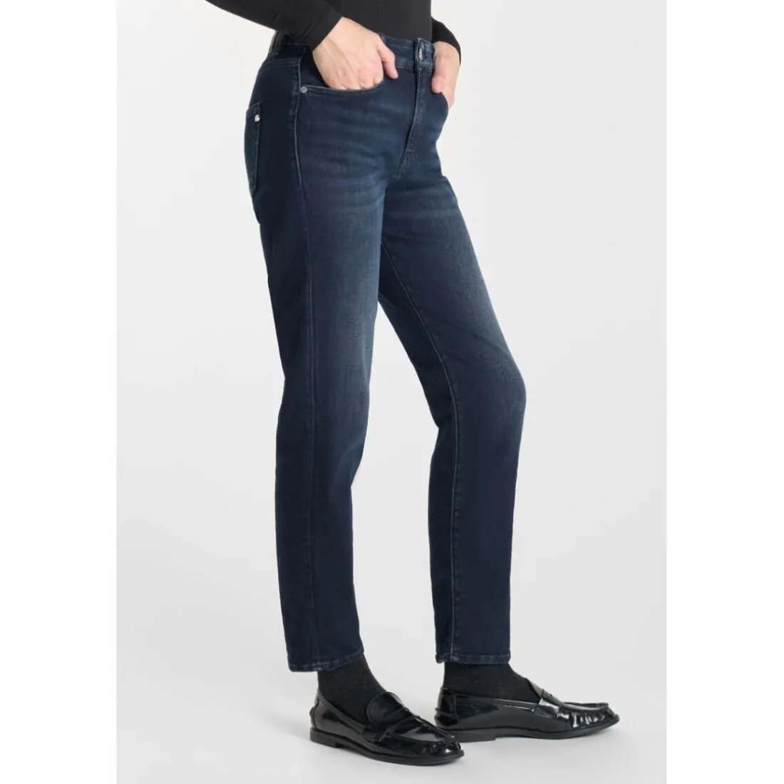 Jeans mom 400/17 mom taille haute 7/8ème, 7/8ème bleu Sara