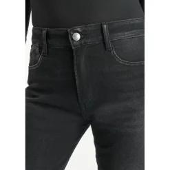 Jeans mom taille haute 7/8ème noir Ida en coton