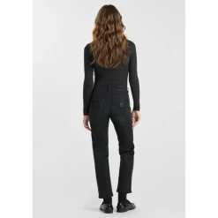 Jeans mom taille haute 7/8ème noir Ida en coton