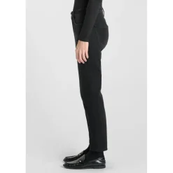Jeans mom taille haute 7/8ème noir Ida en coton