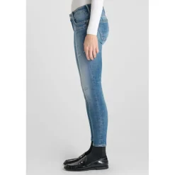 Jeans pulp slim Yulo 7/8ème destroy bleu N°3 en coton Clara