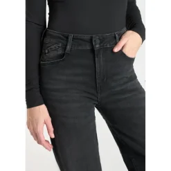 Jeans pulp wide leg taille haute 7/8ème noir N°1 en coton Julia