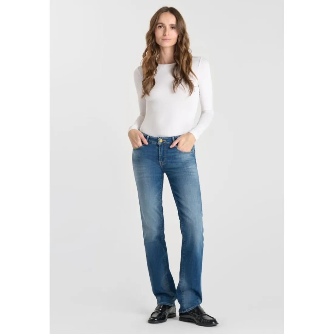 Jeans push-up regular, droit PULP, longueur 34 bleu Page en coton