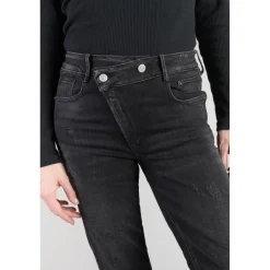 Jeans push-up regular, droit taille haute PULP, 7/8ème noir en coton