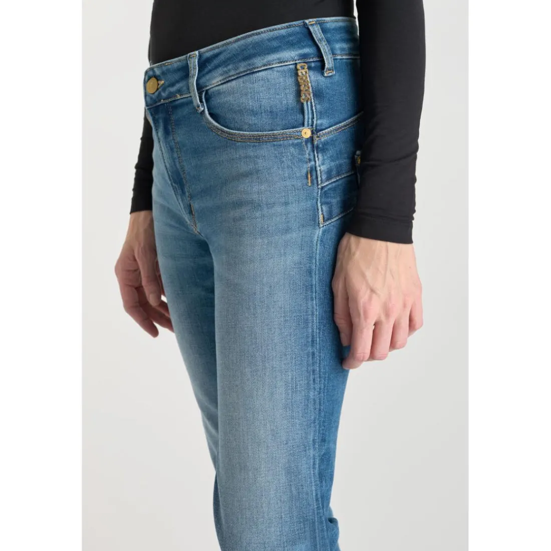 Jeans push-up regular, droit taille haute PULP, 7/8ème bleu Skye