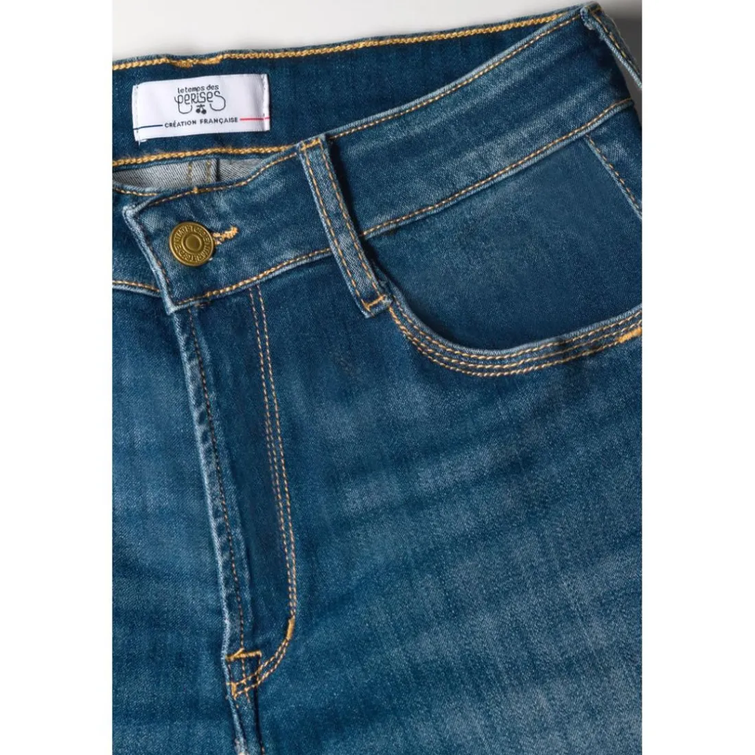 Jeans push-up regular, droit taille haute PULP, longueur 34 bleu Hope