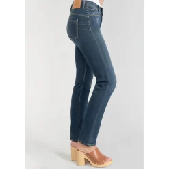 Jeans push-up regular, droit taille haute PULP, longueur 34 bleu en coton Rae