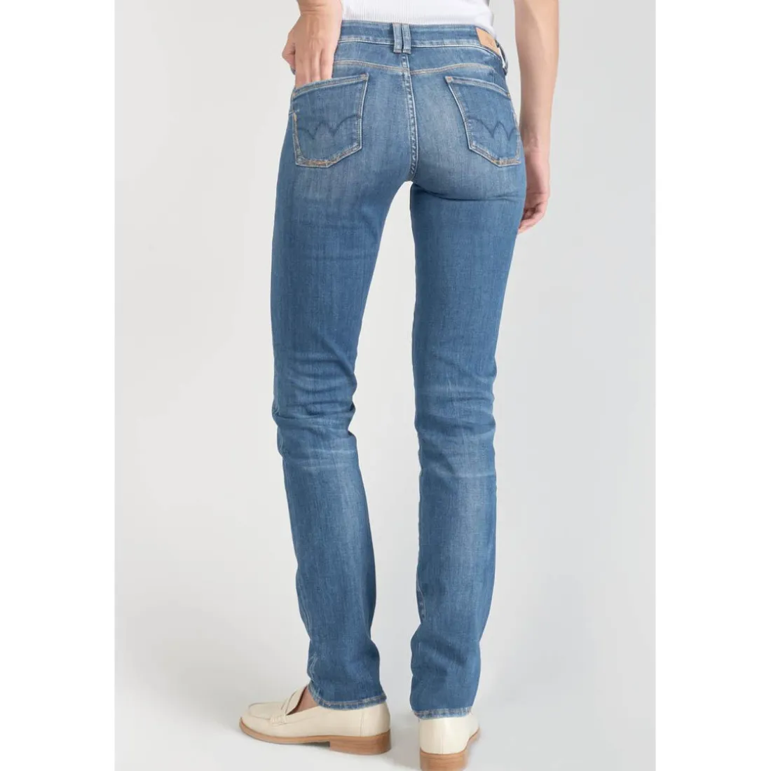 Jeans push-up regular, droit PULP, longueur 34 bleu en coton Ana