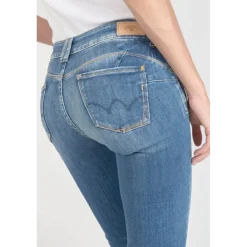 Jeans push-up regular, droit PULP, longueur 34 bleu en coton Ana