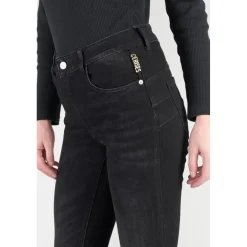 Jeans push-up regular, droit taille haute PULP, longueur 33 noir en coton