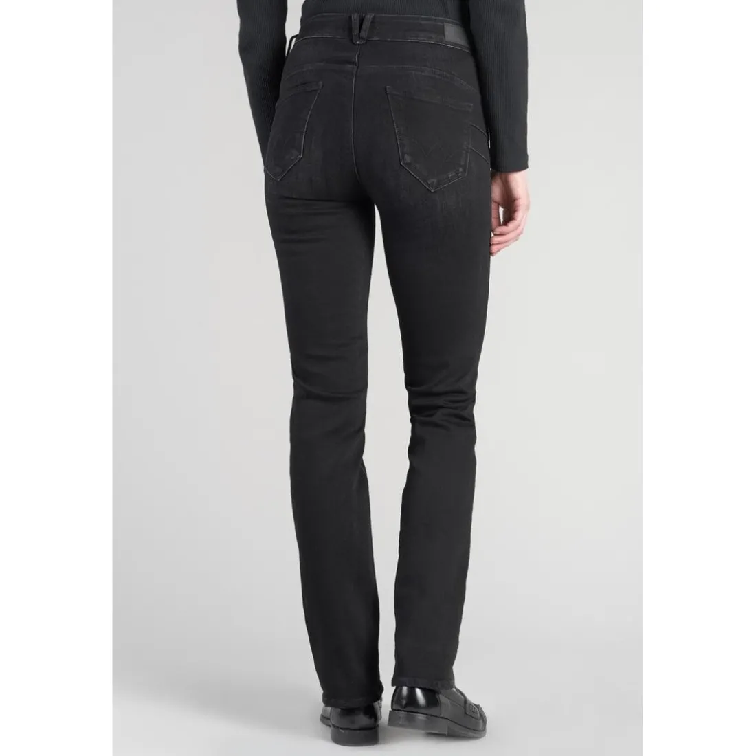 Jeans push-up regular, droit taille haute PULP, longueur 33 noir en coton