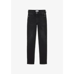 Jeans push-up regular, droit taille haute PULP, longueur 33 noir en coton