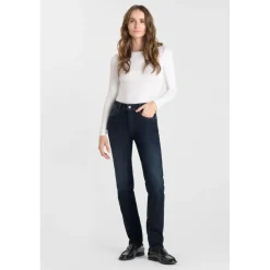 Jeans push-up regular, droit taille haute PULP, longueur 34 bleu Zara en coton