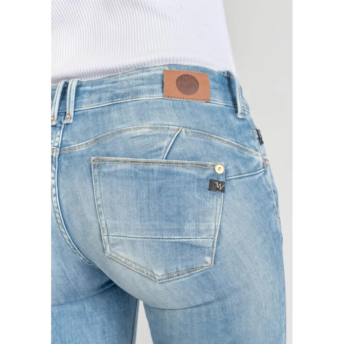 Jeans push-up slim PULP, 7/8ème bleu en coton Rhea
