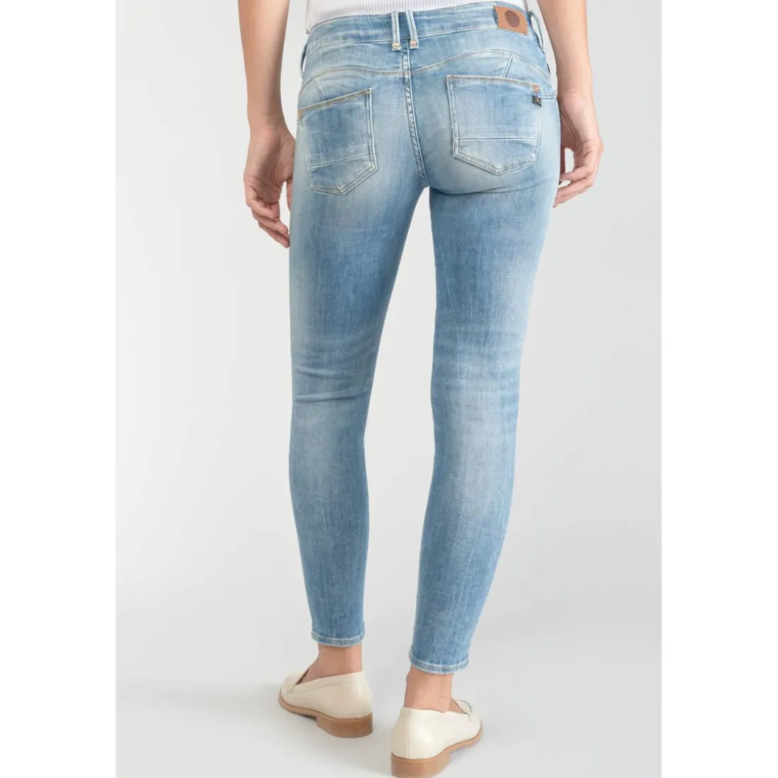 Jeans push-up slim PULP, 7/8ème bleu en coton Rhea