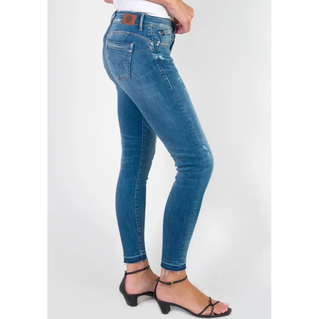 Jeans push-up slim PULP, 7/8ème bleu Maud en coton
