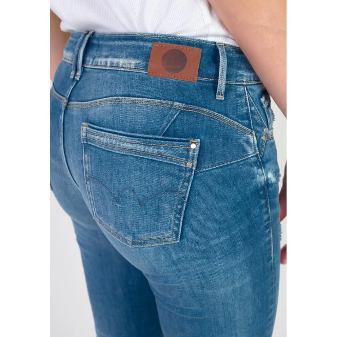 Jeans push-up slim PULP, 7/8ème bleu Maud en coton