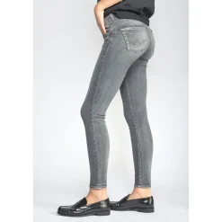 Jeans push-up slim PULP, 7/8ème gris en coton Sia