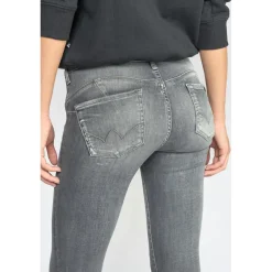 Jeans push-up slim PULP, 7/8ème gris en coton Sia