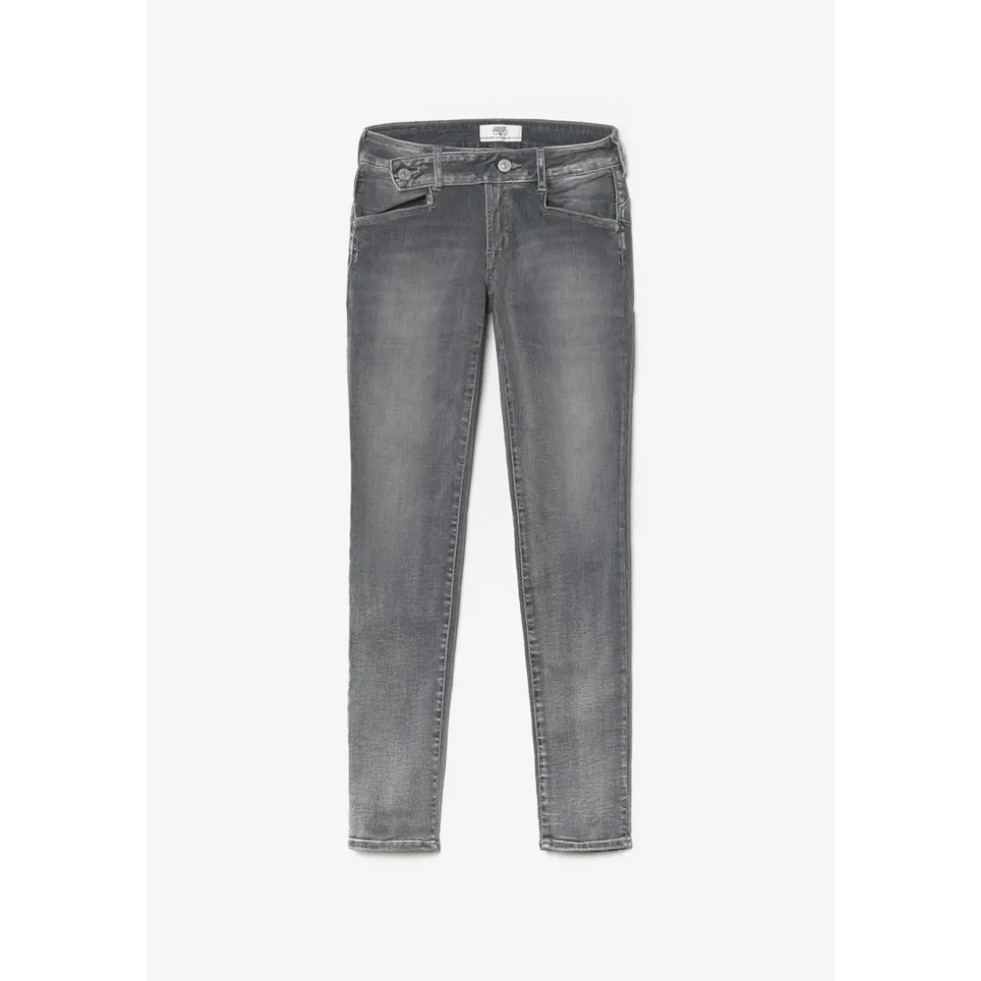Jeans push-up slim PULP, 7/8ème gris en coton Sia