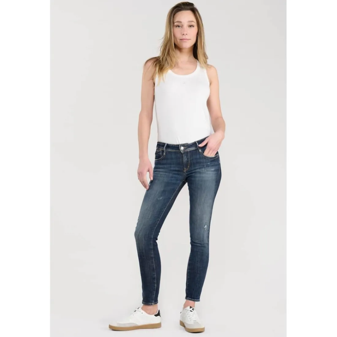 Jeans push-up slim PULP, 7/8ème bleu Gia en coton