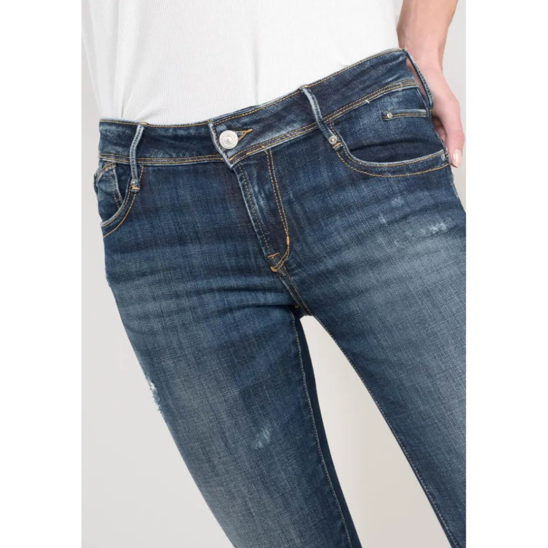 Jeans push-up slim PULP, 7/8ème bleu Gia en coton