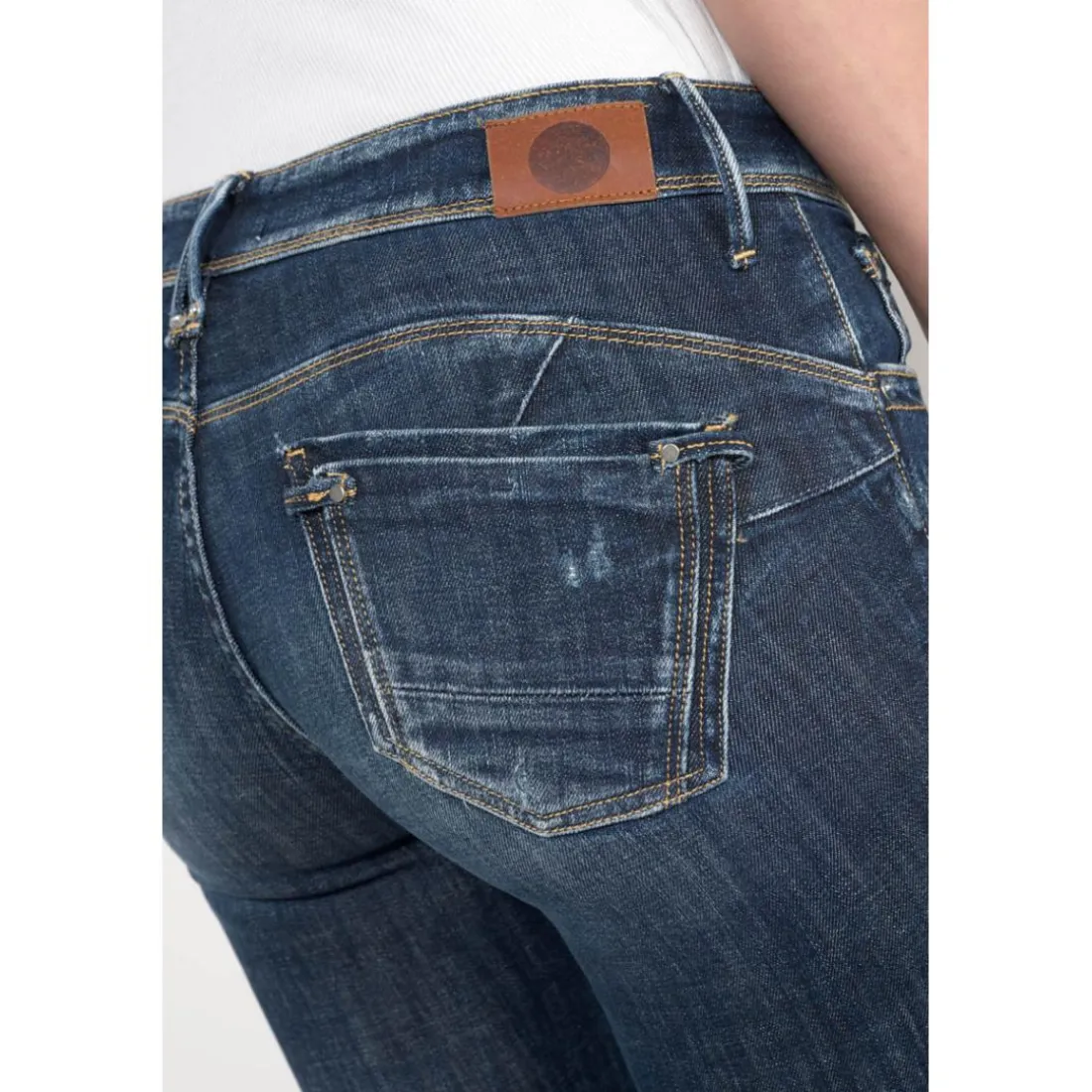 Jeans push-up slim PULP, 7/8ème bleu Gia en coton
