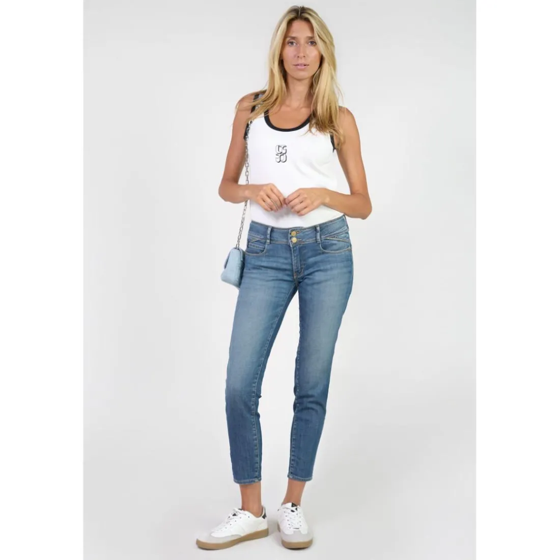 Jeans push-up slim PULP, 7/8ème bleu Gwen