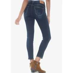 Jeans push-up slim taille haute PULP, 7/8ème bleu en coton Ines