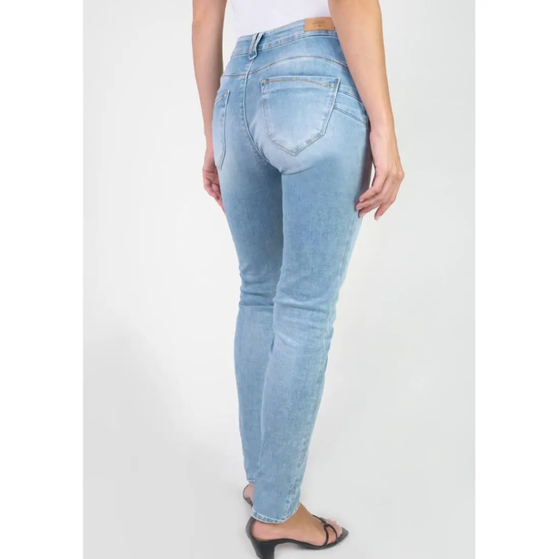 Jeans push-up slim taille haute PULP, longueur 34 bleu en coton Daisy