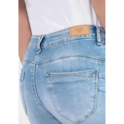 Jeans push-up slim taille haute PULP, longueur 34 bleu en coton Daisy