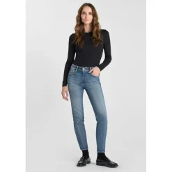 Jeans push-up slim taille haute PULP, 7/8ème bleu en coton Meg