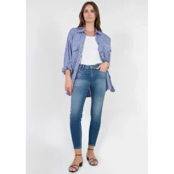 Jeans push-up slim taille haute PULP, 7/8ème bleu Tess