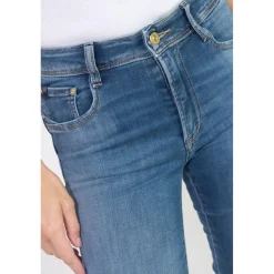 Jeans push-up slim taille haute PULP, longueur 34 bleu en coton Lia