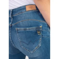 Jeans push-up slim taille haute PULP, longueur 34 bleu en coton Lia