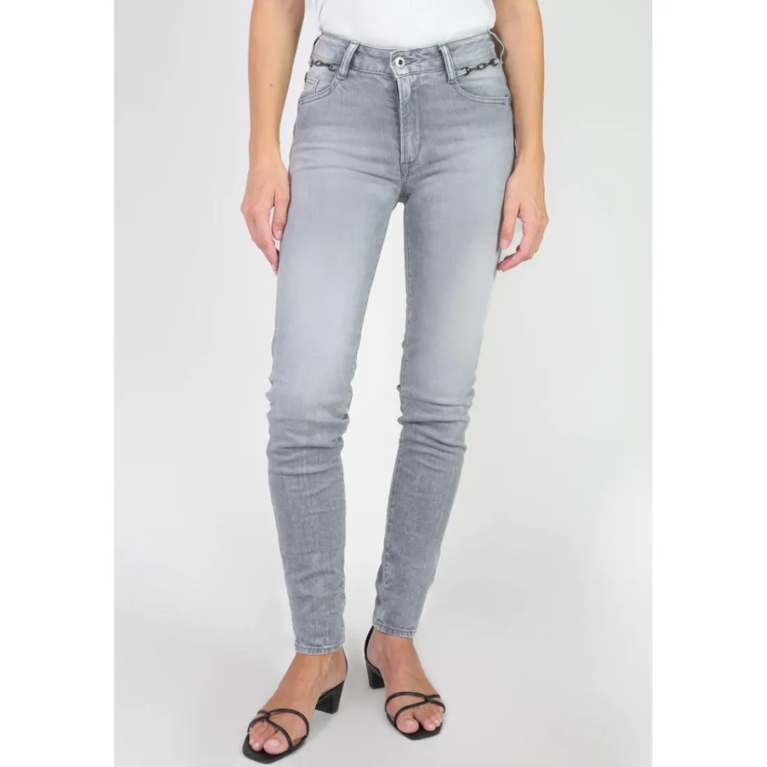 Jeans push-up slim taille haute PULP, longueur 34 gris Eva