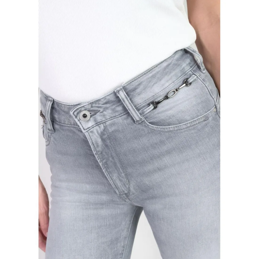 Jeans push-up slim taille haute PULP, longueur 34 gris Eva