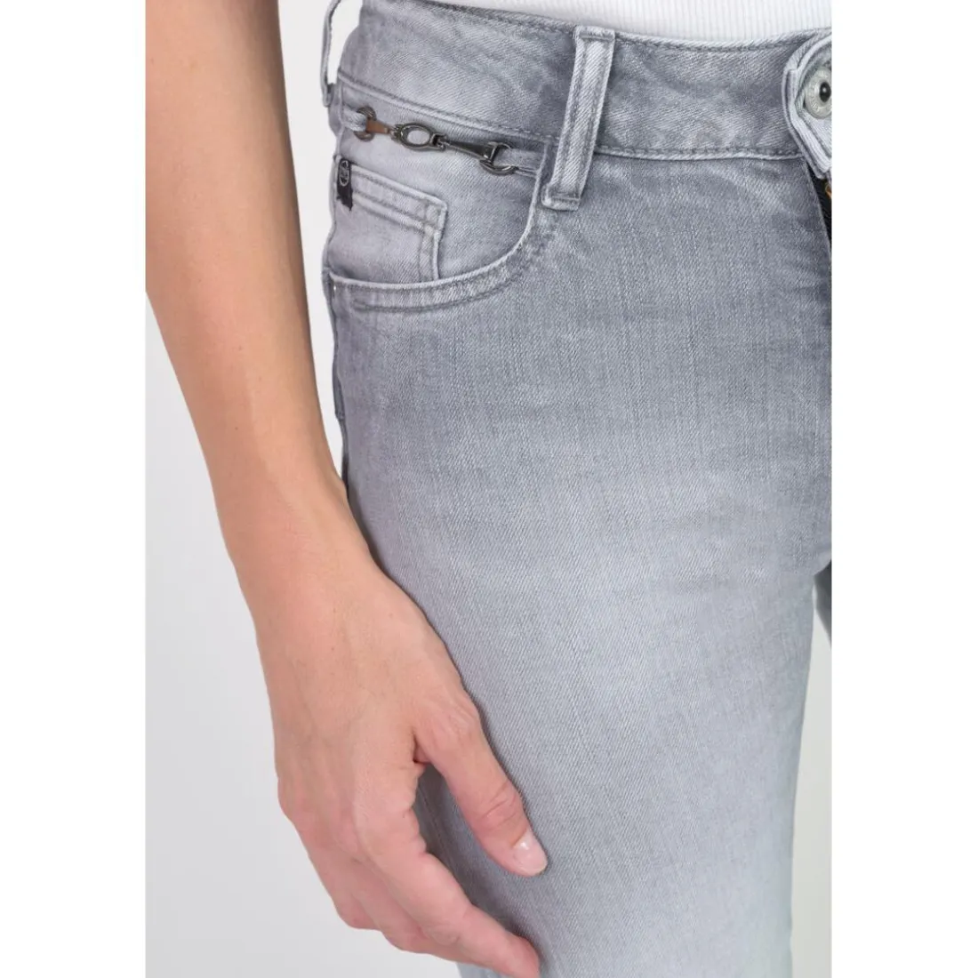 Jeans push-up slim taille haute PULP, longueur 34 gris Eva
