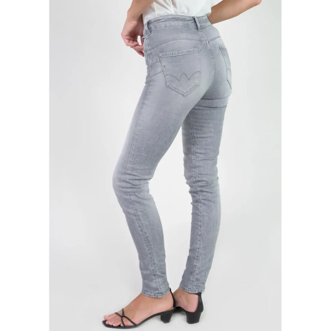 Jeans push-up slim taille haute PULP, longueur 34 gris Eva