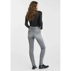 Jeans push-up slim taille haute PULP, longueur 34 gris Ivy en coton