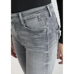 Jeans push-up slim taille haute PULP, longueur 34 gris Ivy en coton