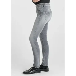 Jeans push-up slim taille haute PULP, longueur 34 gris Ivy en coton