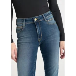 Jeans push-up slim taille haute PULP, longueur 34 bleu Noémie en coton Yara